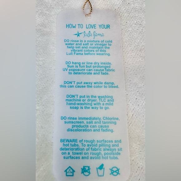 NWT Luli Fama Miami TRIANGLE TOP ONLY Size S Multi colored Orange white - Picture 4 of 5